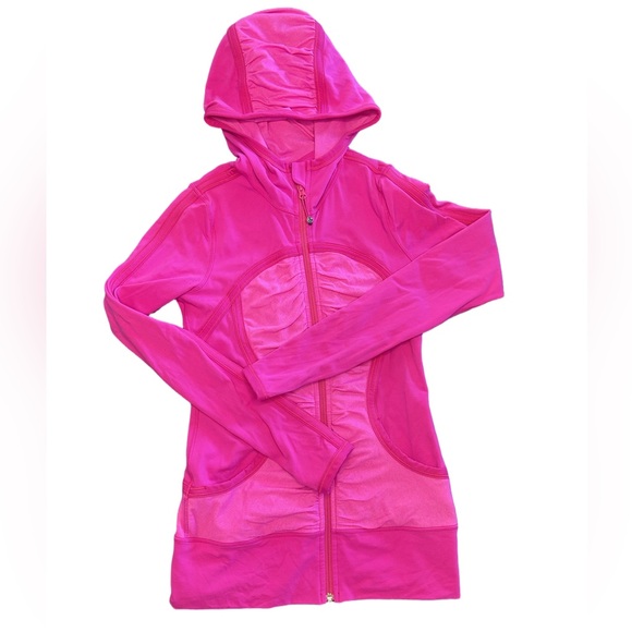 Lululemon Paris pink pure balance long sleeve full zip logo jacket thumb holes 6 - Picture 2 of 7